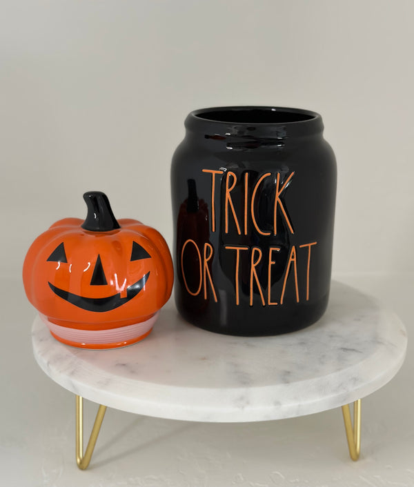 Rae Dunn TRICK OR TREAT Canister Black/Orange