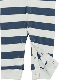 Footless Coverall Organic Cotton Blue Stripe