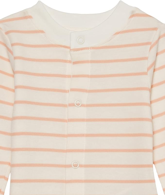 Footless Coverall Pink Stripe