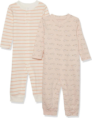 Babies Organic Cotton Footless Coverall  Beige Mouse
