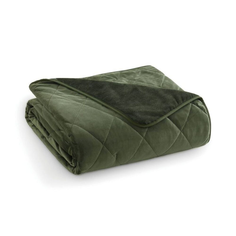 Brookstone Full/Queen Heated Plush Blanket, Green
