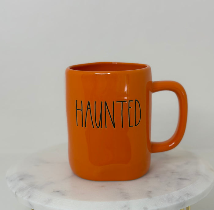 Rae Dunn HAUNTED Orange-Mug