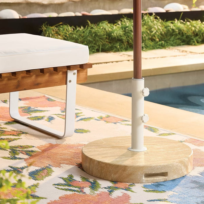 48.5lb Round Outdoor Patio Cantilever Umbrella Base Cream