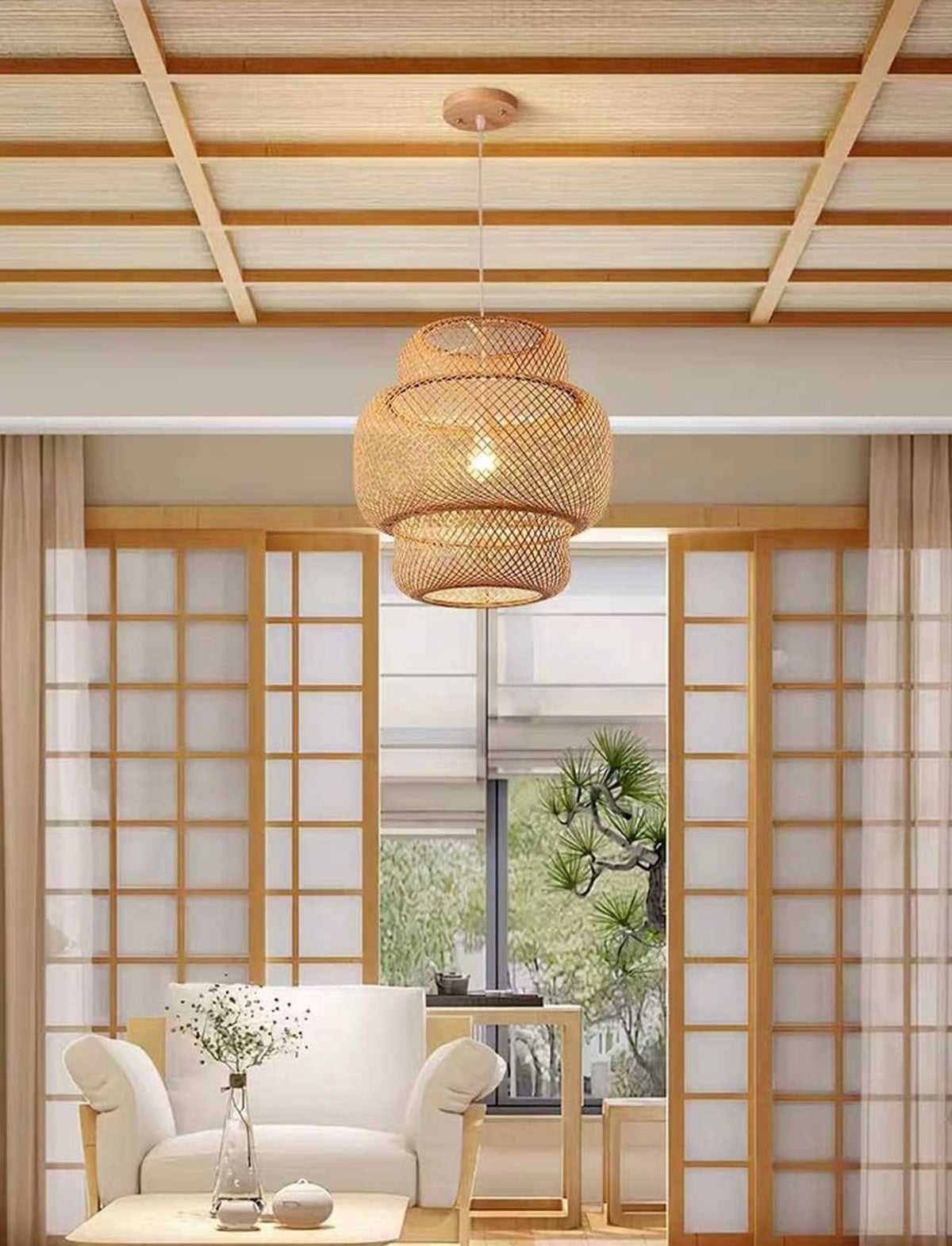 Oliver James & Co Pendant Rattan Light