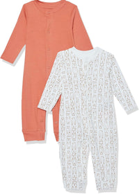 Pajamas Footless Coverall Organic Cotton Color Coral