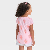 Toddler Girls' Short Sleeve T-Shirt - Cat & Jack™ Light Pink Flowers