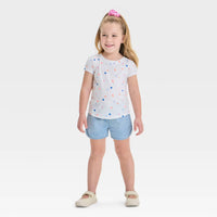 Toddler Girls' Short Sleeve T-Shirt - Cat & Jack™ Valentines Cream