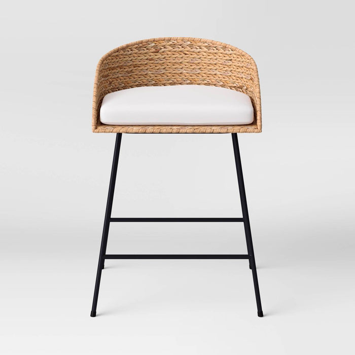 Threshold Landis Woven Backed Counter Height Barstool with Cushion