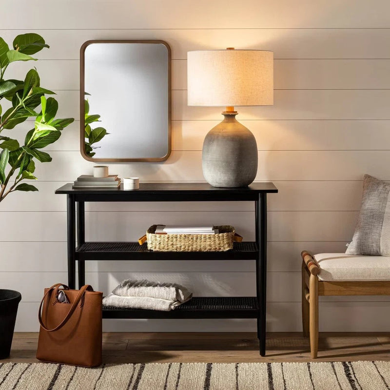 Hearth & Hand with Magnolia Gray Resin Table Lamp with LED Bulb