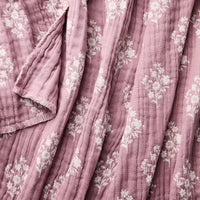 Floral Block Print Jacquard Throw Purple/Cream - Threshold™ designed with Studio McGee