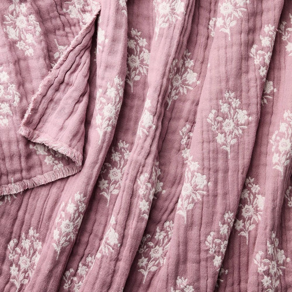 Floral Block Print Jacquard Throw Purple/Cream - Threshold™ designed with Studio McGee