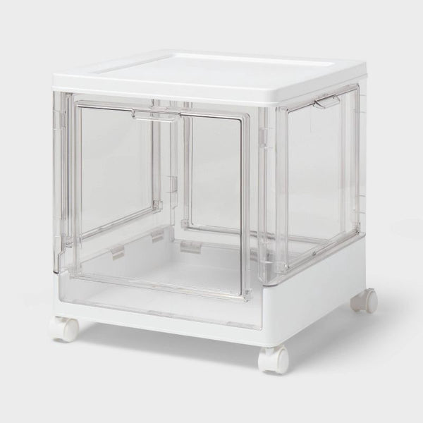 Brightroom Stackable Collapsible Storage Cube with Doors, White