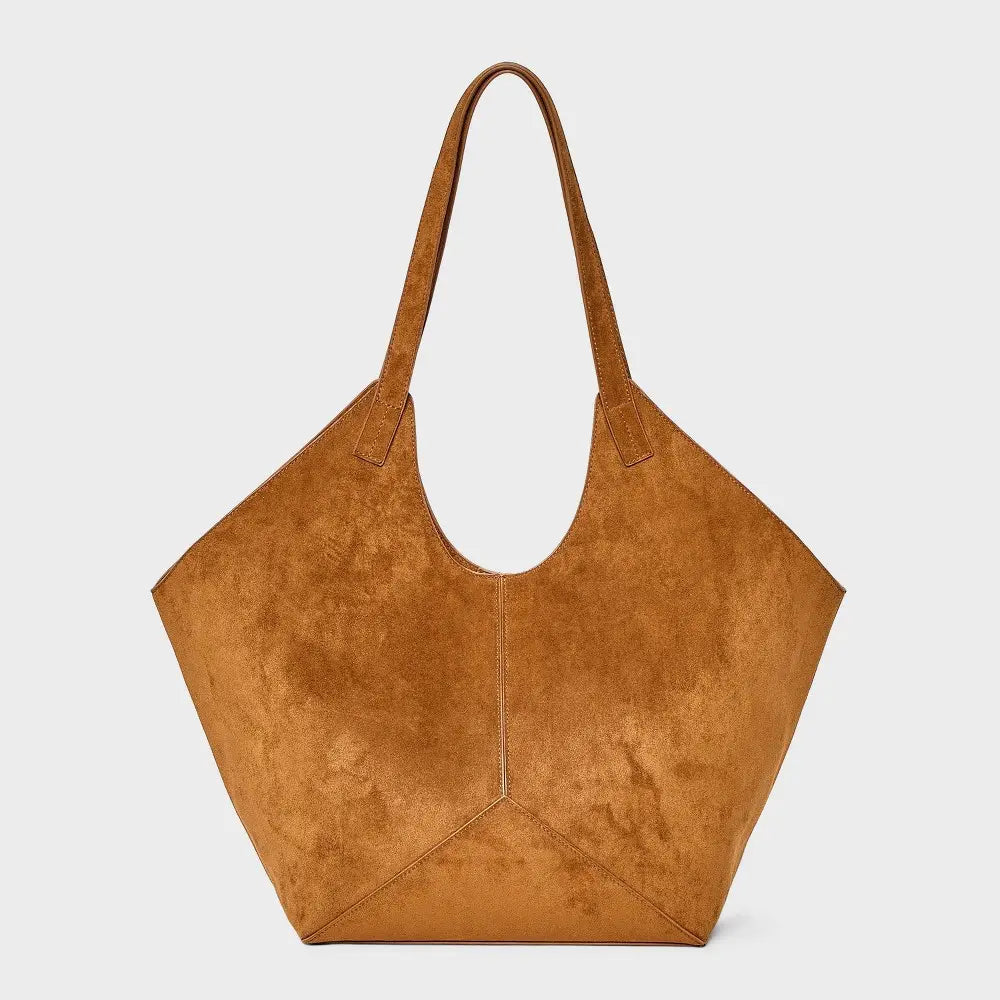 Universal Thread Slouchy Shopper Puzzle Tote Handbag Tan
