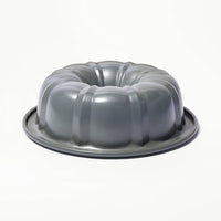 Figmint 12-Cup Nonstick Carbon Steel Fluted Cake Pan - Gray